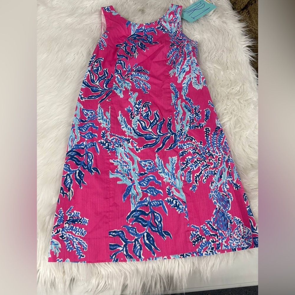 Lilly Pulitzer Cathy Shift Dress Samba Coral Print Capri Pink Size 0 - Picture 2 of 6